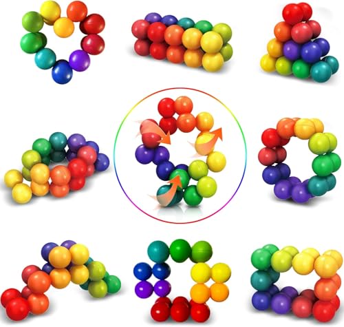 COMVASTARS 3D Puzzleball Sensorisches Spielzeug für Büro-Schreibtisch - Knobelspiele zum Abbau von Stress - All-in-One-Anti-Stress-Spielzeug aus 20 Kugeln - Form Nach Belieben änderbar von comvastars