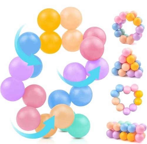 COMVASTARS 3D Puzzleball Sensorisches Spielzeug für Büro-Schreibtisch - Knobelspiele zum Abbau von Stress - All-in-One-Anti-Stress-Spielzeug aus 20 Kugeln - Form Nach Belieben änderbar (Rosa) von comvastars