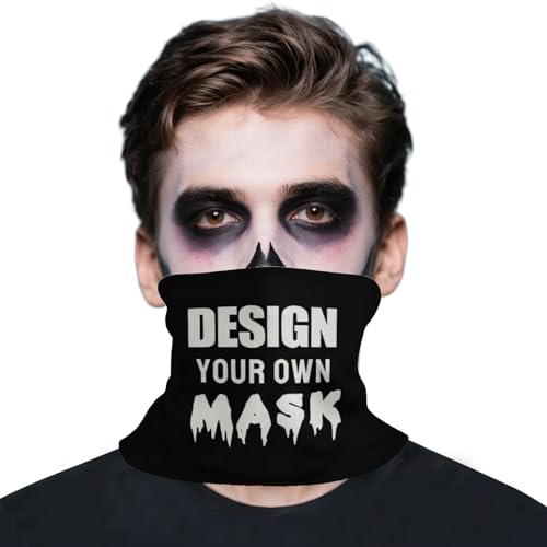 coobopet Individuelle Gesichtsbedeckung für Halloween – Personalisierter Halswärmer und Sturmhaube – Gestalten Sie Ihr eigenes gruseliges Muster für Halloween-Partys, Kostüme und Geschenke von coobopet