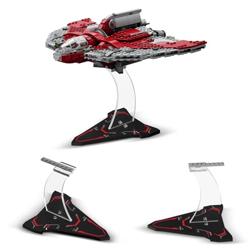Acryl Display Ständer kompatibel mit Lego 75362 Star Wars Ahsoka Thanos T-6 Jedi Shuttle, Klarer Display-Ständer kompatibel mit Lego 75362 Bausatz(Nur Display-Ständer, Kein Modell Enthalten) von cooldac