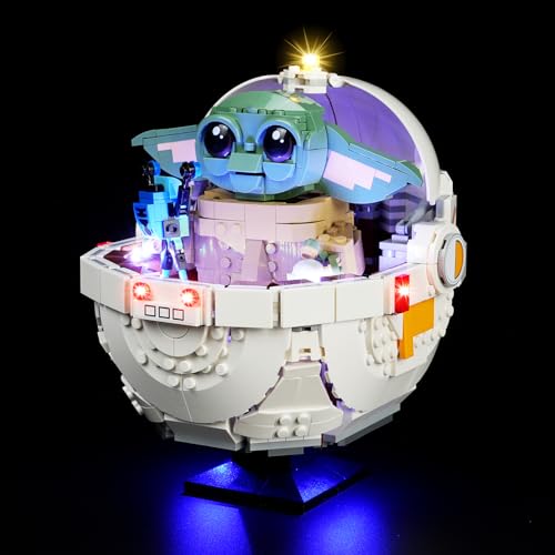 Beleuchtungsset für Lego Grogu in His Repulsor Cradle 75403, Creative Lighting Set Compatible with Lego(nur Lichter, nicht Modelle) (Led Light Set For Lego 75403) von cooldac