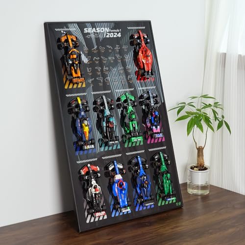 Display Wallboard für Lego Speed Champions Ultimate Formula 1 Collector's Pack(Autos Nicht enthalten) Wandhalterung für Lego 66802 Collectible F1 Model Car Kit, platzsparende, kreative Heimdekoration von cooldac