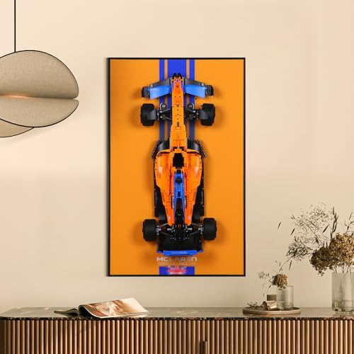 Display Wallboard für Lego Technic 42141 McLaren F1-Rennwagen, Wandhalterung für Lego 42141 Modellauto-Bausatz (Auto Nicht enthalten), platzsparend einfache Montage kreative Wohnraumdekoration von cooldac