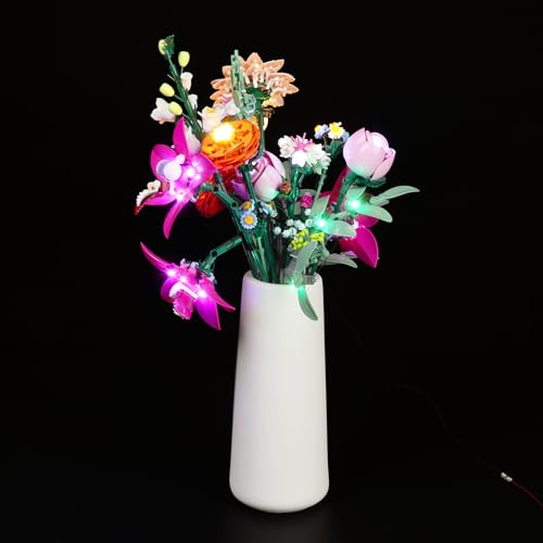 Beleuchtungsset für Lego Blumen 10342 Beautiful Pink Bouquet, LED-Licht Beleuchtungsset kompatibel mit Lego 10342 Building Blocks Modell (nur Licht, Nicht Modelle) (10342 Beautiful Pink Bouquett) von cooldac