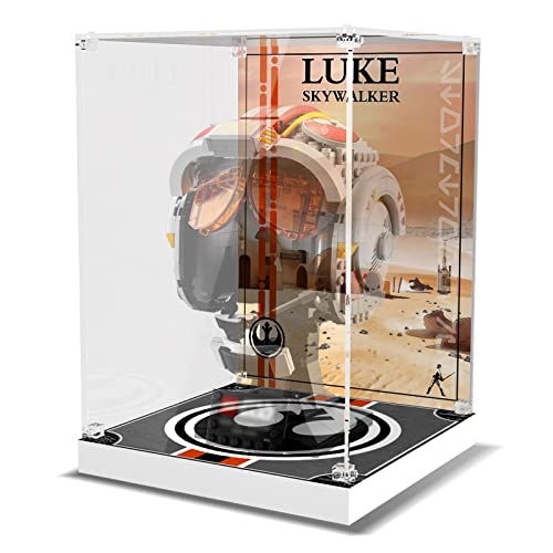 cooldac Acryl Vitrine Box für Lego 75327 Star Wars Helm von Luke Skywalker (Rot Fünf) Modell, staubdicht Transparent Clear Display Box Vitrine (Das Modell Nicht enthalten) von cooldac