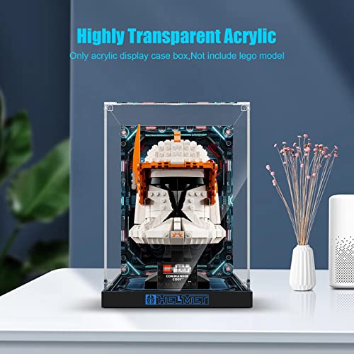 cooldac Acryl Vitrine Box für Lego 75350 Star Wars Clone Commander Cody Helm, staubdicht Transparent Clear Display Box Vitrine (Das Modell Nicht enthalten) von cooldac