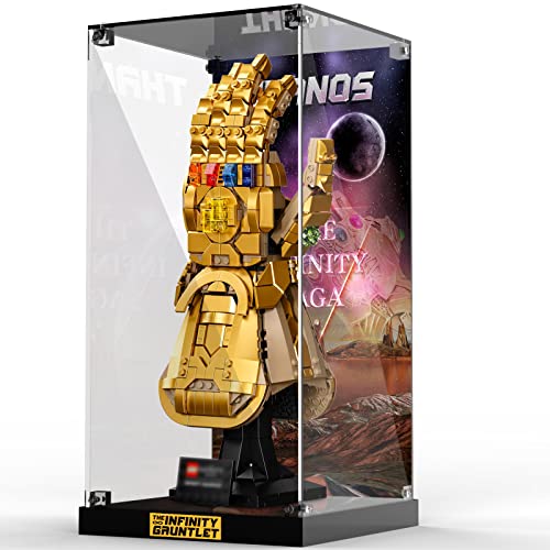 cooldac Acryl Vitrine Box für Lego 76191 Marvel Super Heroes Infinity Handschuh Modellset, Staubdicht Transparent Klar Display Box Vitrine (Das Modell Nicht Enthalten) von cooldac