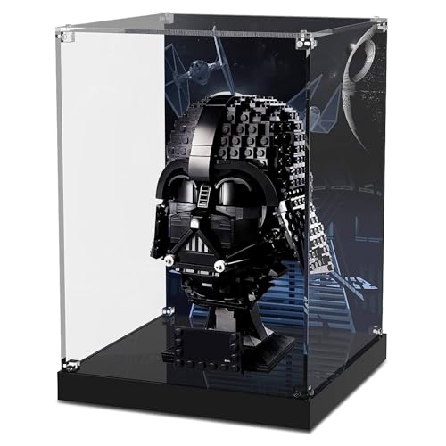 cooldac Acryl Vitrine Box kompatibel mit Lego Darth Vader Helm 75304 Modellset Staubdicht Transparent Klar Display Box Vitrine (Das Modell Nicht enthalten) von cooldac