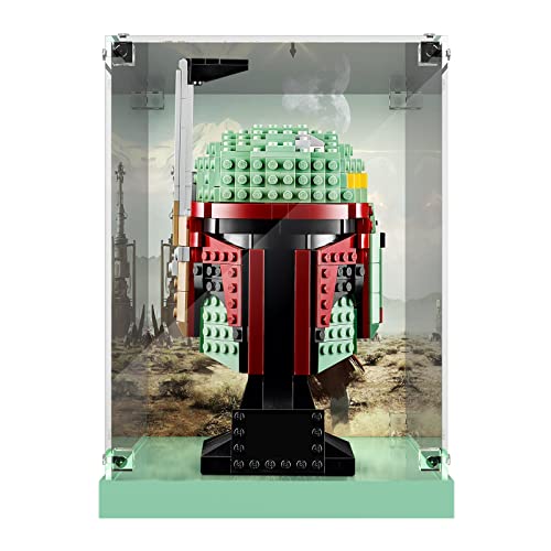 cooldac Acryl Vitrine Box für LEGO Ideen The Boba Fett Helm 75277 Bausteine Modellset, staubdicht, transparent, Vitrine, Vitrine, (Modell NICHT enthalten) von cooldac