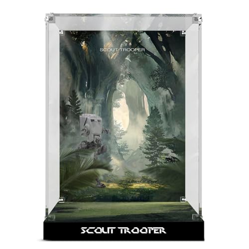 cooldac Acryl Vitrine Box für LEGO Scout Trooper Helm 75305 Modell-Set, staubdicht, transparent, Vitrine, Vitrine (Modell nicht im Lieferumfang enthalten) von cooldac