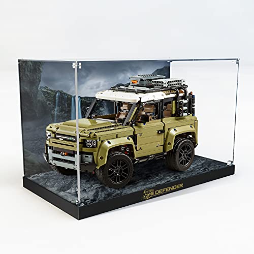 cooldac Acryl-Vitrine für Lego Technic Land Rover Defender 42110 Autobausteine Modellset, Staubdicht Transparent Clear Display Box Vitrine (Das Modell Nicht enthalten) von cooldac