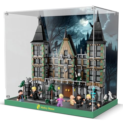 cooldac Acryl-Vitrine kompatibel mit Lego 76453 Harry Potter Landsitz der Familie Malfoy(Nur Box, Kein Modell)-Staubdichtes Transparentes HD Backdrop Schaukasten von cooldac
