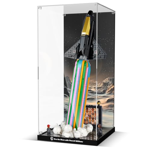 cooldac Acryl-Vitrine kompatibel mit lego 10391 Über dem Mond mit Pharrell Williams(Nur Box, Kein Modell), Staubdichtes Transparentes HD Backdrop Display Case kompatibel mit lego 10391 across the moon von cooldac