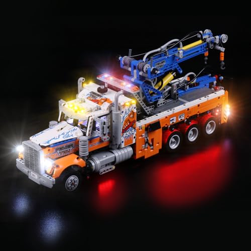 cooldac Led Beleuchtungsset für Lego Technic Schwerlast-Abschleppwagen, Led Licht Set kompatibel mit Lego 42128 Technic Heavy-Duty Tow Truck Modellbauset(nur Lichter, Keine Lego-Modelle) von cooldac