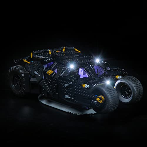 cooldac LED Beleuchtung Kit für LEGO 76240 DC Batman Batmobile Tumbler Iconic Car Model Basic Version USB Anschluss Beleuchtung Set Kompatibel mit Lego 76240 (nur Leuchten, keine Lego Modelle) von cooldac