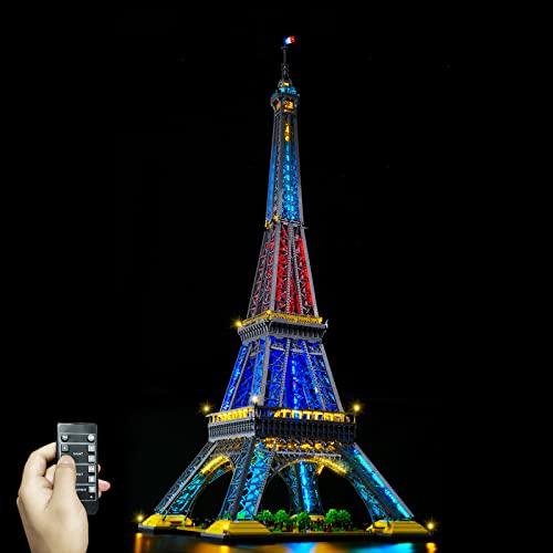 cooldac LED Licht-Kit Kompatibel mit Lego 10307 The Eiffel Tower Building Set, Led Beleuchtungs Set Kompatibel mit Lego 10307 Eiffelturm-Remote Control Version (nur Lichter, Keine Modelle) von cooldac