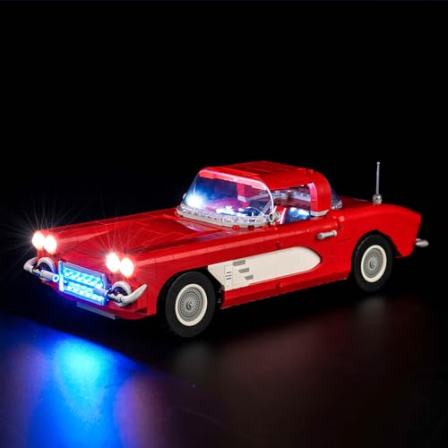 cooldac LED Licht Kit Kompatibel mit Lego 10321 Icons Chevrolet Corvette, Kreative Dekorlichter Set Kompatibel mit Lego Icons 10321 Corvette Set Bausteine Modell. von cooldac