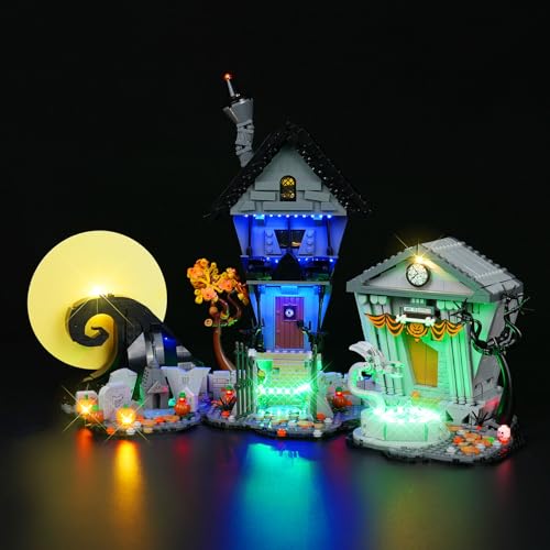 cooldac LED-Licht Kit Kompatibel mit Lego Tim Burton's The Nightmare Before Christmas, LED Beleuchtungsset Kompatibel mit Lego Nightmare Before Christmas 21351(nur Lichter,Keine Modelle) von cooldac