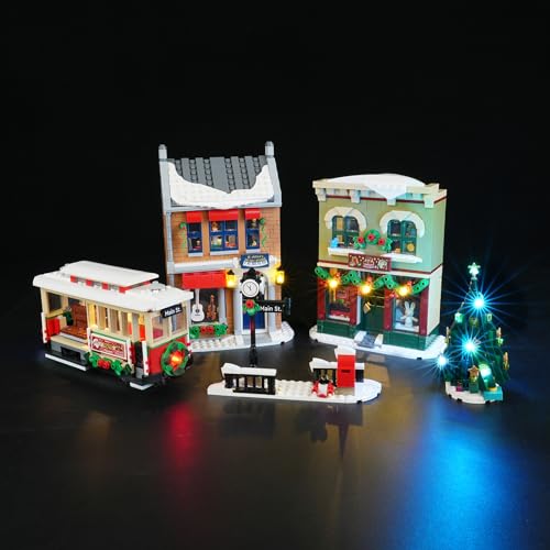 cooldac LED Licht-Kit für Lego 10308 Weihnachtlich geschmückte Hauptstraße Bausteinen Modell, Led Beleuchtungs Set Kompatibel mit Lego 10308 (nur Lichter, Keine Lego-Modelle) von cooldac