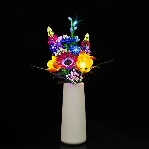 cooldac LED Licht-Kit für Lego 10313 Icons Wildblumenstrauß-Set Modellbausatz, Led Beleuchtungs Set Kompatibel mit Lego 10313 (nur Lichter, Keine Lego-Modelle und Vase) von cooldac