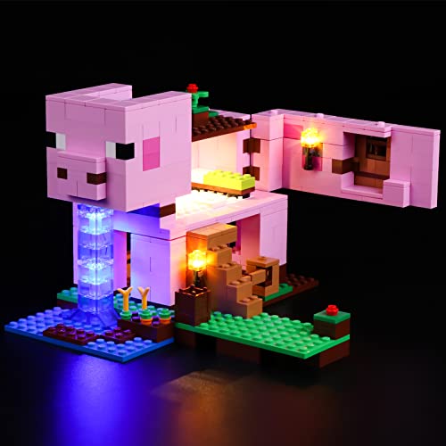 cooldac LED Licht Kit für Lego 21170 Minecraft Das Schweinehaus Bauset(nur Lichter, Keine Lego-Modelle), Led Beleuchtungsset Kompatibel mit Lego 21170 Minecraft Das Schweinehaus Bausteine Modell von cooldac