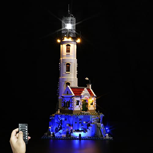 cooldac LED Licht-Kit für Lego 21335 Motorisierter Leuchtturm Modell, Led Beleuchtungs Set Kompatibel mit Lego 21335-Fernbedienungsversion (nur Lichter, Keine Lego-Modelle) von cooldac