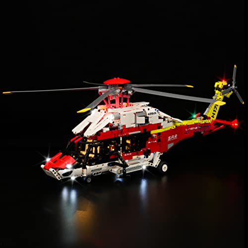 cooldac LED Licht-Kit für Lego 42145 Technic Airbus H175 Rettungshubschrauber Bausteinen Modell, Led Beleuchtungs Set Kompatibel mit Lego 42145 (nur Lichter, Keine Lego-Modelle) von cooldac