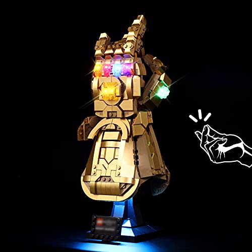 cooldac LED-Licht Kit für Lego 76191 Marvel Infinity Handschuh, Sprachsteuerungsversion LED Licht Kit Kompatibel mit Lego 76191 Marvel Super Helden Infinity Handschuh(nur Lichter, Keine Lego-Modelle) von cooldac