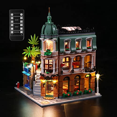 cooldac LED Licht Kit kompatibel mit Lego Boutique Hotel Bausteinen Modell, USB-Anschluss Beleuchtungsset kompatibel mit Lego 10297, Fernbedienungsversion (nur Lichter, Keine Modelle) von cooldac