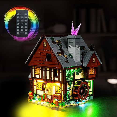 cooldac LED Licht Set für Lego 21341 Disney Hocus Pocus: The Sanderson Sisters' Cottage, Fernbedienung USB Dekorlichter Licht Set Kompatibel mit Lego 21341 Modell, Nicht Eingeschlossen Lego Set von cooldac