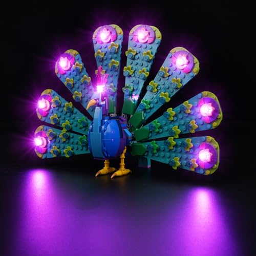 cooldac Led Licht Kit Kompatibel mit Lego 31157 Exotischer Pfau Set (nur Beleuchtung, Keine Modelle), Kreative Dekorlichter Set Kompatibel mit Lego Creator 31157 Exotischer Pfau Bausteine Modell von cooldac