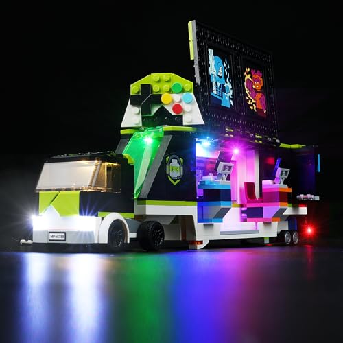 cooldac Led Licht Kit Kompatibel mit Lego 60388 Gaming Turnier Truck Set(nur Beleuchtung, Keine Modelle), Kreative Dekorlichter Set Kompatibel mit Lego City 60388 Gaming Turnier Truck Baustein Modell von cooldac