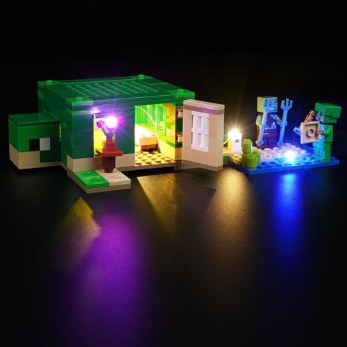 cooldac Led Licht Kit für Lego 21254 Minecraft Schildkrötenhaus (Nur Beleuchtung, Kein Lego), Kreative Dekorlichter Set Kompatibel mit Lego 21256 The Turtle Beach House Baustein Modell von cooldac