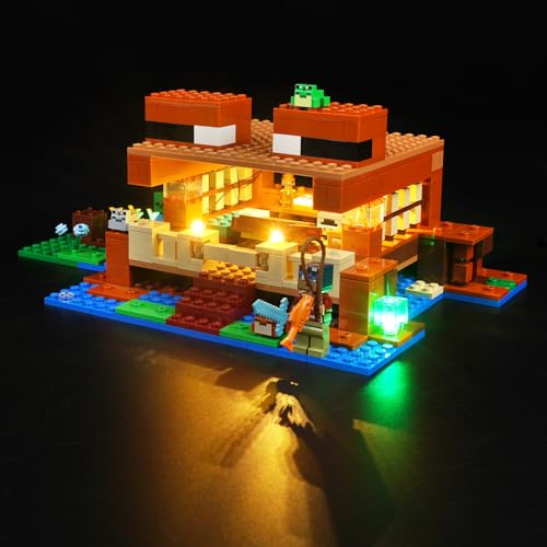 cooldac Led Licht Kit für Lego 21256 Minecraft Das Froschhaus (Nur Beleuchtung, Kein Lego), Kreative Dekorlichter Set Kompatibel mit Lego 21256 Minecraft Das Froschhaus Baustein Modell von cooldac