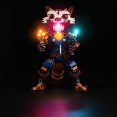 cooldac Led Licht Kit für Lego 76282 Marvel Rocket & Baby Groot Set (Nur Beleuchtung, Kein Lego), Kreative Dekorlichter Set Kompatibel mit Lego Marvel 76282 Rocket & Baby Groot Bausteine Modell von cooldac