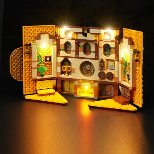 cooldac Led Licht Kit für Lego 76412 Harry Potter Hausbanner Hufflepuff Set(Nur Beleuchtung, Kein Lego), Kreative Dekorlichter Set Kompatibel mit Lego 76412 Harry Potter Hausbanner Hufflepuff Modell von cooldac
