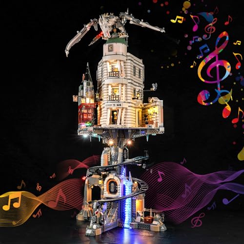 cooldac Led Licht Kit für Lego 76417 Gringotts Zaubererbank Sammleredition(Nur Beleuchtung, Kein Lego), Music Version Dekorlichter Set Kompatibel mit Lego Harry Potter Gringotts Wizarding Bank Modell von cooldac