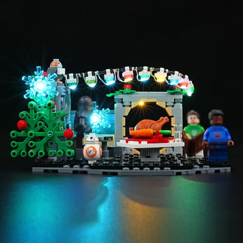 cooldac Led Licht Kit für Lego Star Wars 40658 Millennium Falcon Weihnachtsdiorama (Nur Beleuchtung, Kein Lego), Kreative Dekorlichter Set Kompatibel mit Lego 40658 Millennium Falcon Bausteine Modell von cooldac
