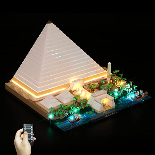 cooldac Licht-Kit für Lego 21058 Architecture Cheops-Pyramide Bausatz, Led Beleuchtungs Set Kompatibel mit Lego 21058 Fernbedienungsversion (nur Lichter, Keine Lego-Modelle) von cooldac