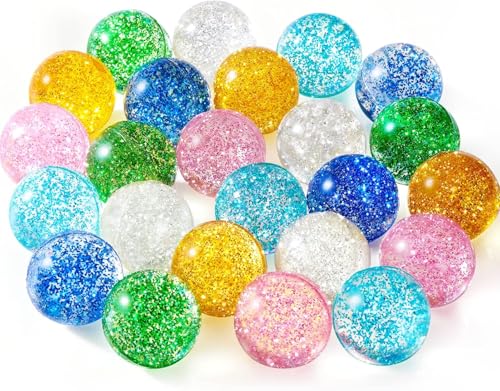 24 Stück Flummies für Kinder, Glitter Bouncy Balls for Kids Party Favors, 32mm 6 Colors Rubber Bounce Balls Bulk, Easter Bag Filling, Easter Basket Stuffers 24 Stück Flummies für Kinder, Glitter Bouncy Balls for Kids Party Favors, 32mm 6 Colors Rubber Bounce Balls Bulk, Easter Bag Filling, Easter Basket Stuffers von corgi butt