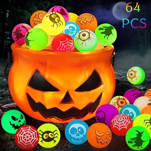 64 Stück Halloween Flummies für Kinder, Halloween Party Mitgebsel Kindergeburtstag,Glowing Bouncy Balls, 30mm Bouncing Balls in 8 Designs for Kids 64 Stück Halloween Flummies für Kinder, Halloween Party Mitgebsel Kindergeburtstag,Glowing Bouncy Balls, 30mm Bouncing Balls in 8 Designs for Kids von corgi butt