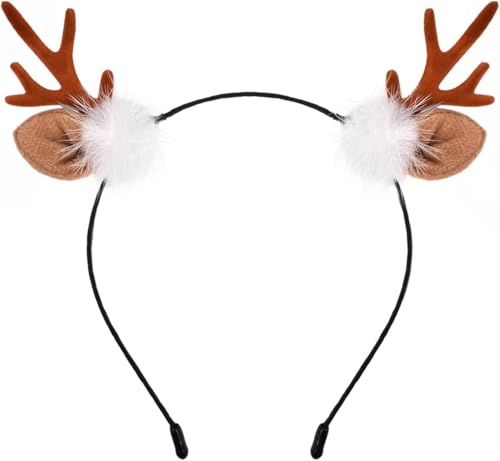Rentiergeweih Stirnband Hirschgeweih Stirnband Rentier Kostüm für Halloween Festival Party Weihnachten Stirnbänder für Damen Herren (Hirschgeweih Stirnband7) von corgi butt