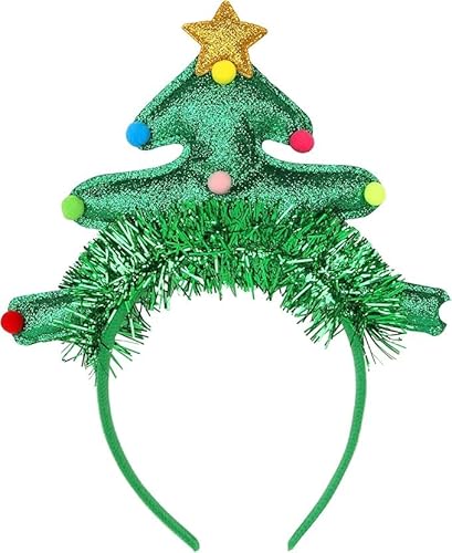 Weihnachts-Stirnbänder, Urlaubskostüm, Stirnband, Rentier, Weihnachtsschleife, Elfenkostüme, Haarbänder für Weihnachtsfeier (Weihnachtsbaum-Stirnband) von corgi butt