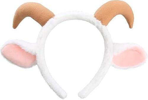 corgi butt Affenohren Haarreif Halloween Kostüm Zubehör (weiße Schafsohren) von corgi butt