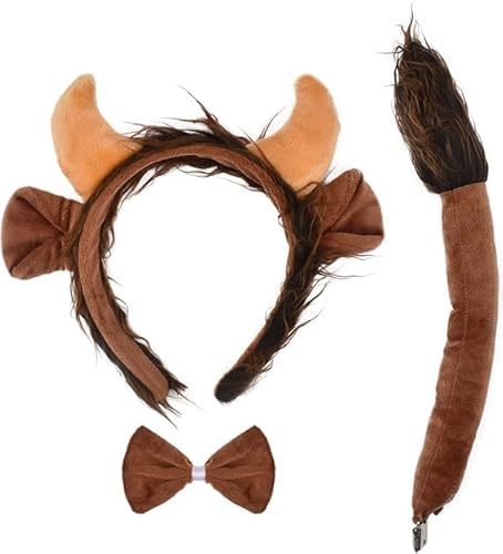 corgi butt Halloween-Kostüm, Schweinemaus-Kostüm-Set, graue Esel-Kostüme für Halloween, Cosplay, Verkleidungsparty (braune Ziege) von corgi butt