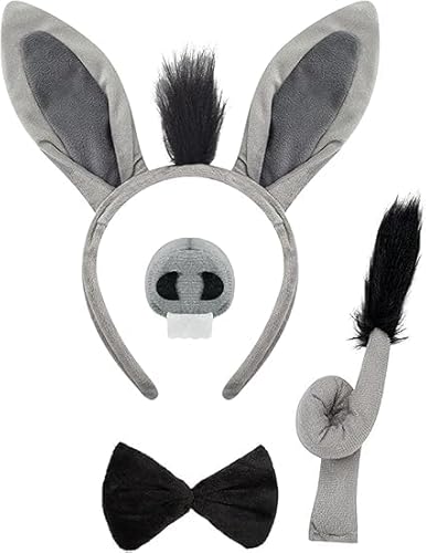 corgi butt Halloween-Kostüm, Schweinemaus-Kostüm-Set, grauer Esel für Halloween, Cosplay, Verkleidungsparty (grauer Esel) von corgi butt