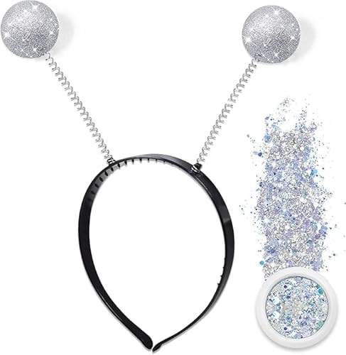 corgi butt Stirnband Marienkäfer Antenne Stirnband Kostüm Haarband für Halloween Partys (Silber) von corgi butt