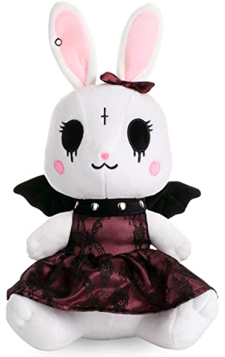 corimori Alice das Gothic-Häschen mit Accessories | 26cm Stofftier, Plüschtier, Hasen-Kuscheltier, weiß schwarz rosa von corimori