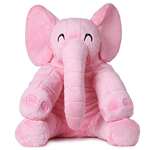 corimori® - Elefant Mara, großes XXL Kuscheltier 55 cm für Kleinkinder, bauschig und weich, kuschel-softe Qualität, pink von corimori