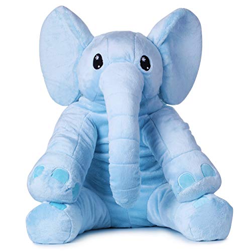 corimori® - Elefant Nio, großes XXL Kuscheltier 55 cm für Kleinkinder, bauschig und weich, kuschel-softe Qualität, blau von corimori
